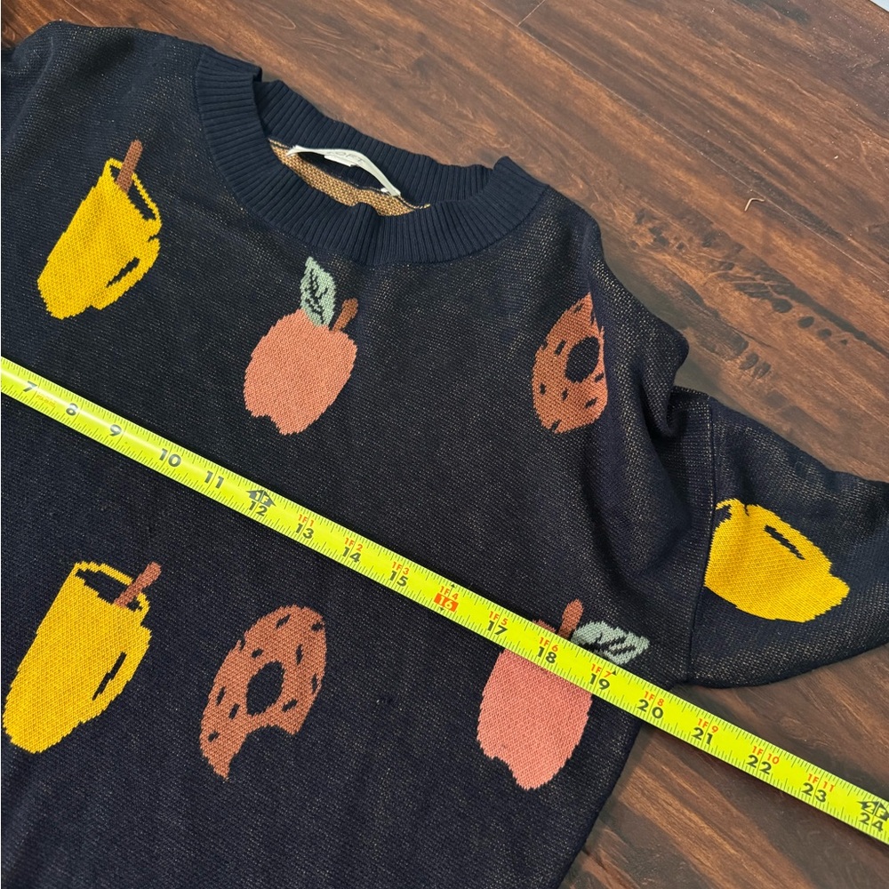 LOFT Apple Cider Donut Novelty Fall Knit Long Sleeve Pullover Sweater Size S - Picture 7 of 7